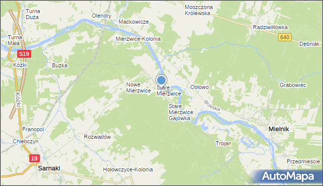 mapa Stare Mierzwice Leśniczówka, Stare Mierzwice Leśniczówka na mapie Targeo